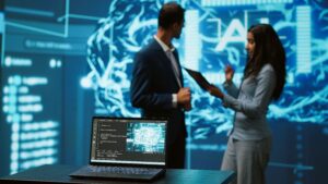 automação com IA blog arkentec profissionais alinhando sobre automatizar com IA